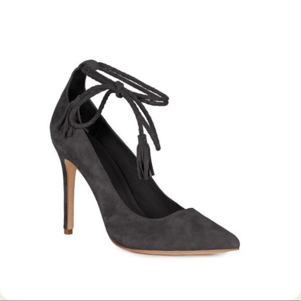 JOIE ANGELYNN ankle strap pumps- CHARCOAL date night goth dark romantic